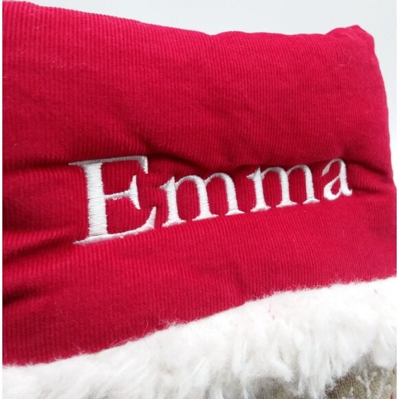 Pottery Barn Kids Emma Angel Woodland Christmas Holiday Stocking Quilted Xmas - Picture 6 of 10